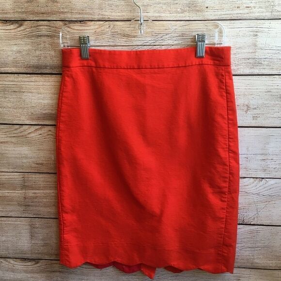 J CREW FACTORY PENCIL SKIRT WITH SCALLOPED HEM‎ - Picture 1 of 5